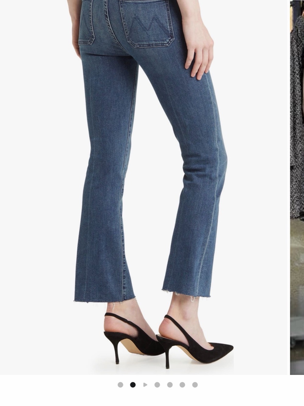 MOTHER Hustler patch pocket flare high waist ankle jeans